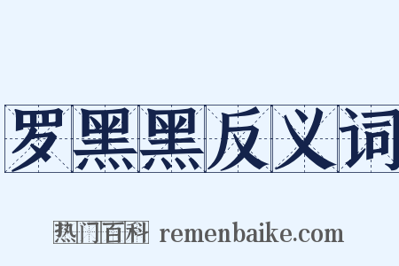 罗黑黑反义词是什么意思的图片
